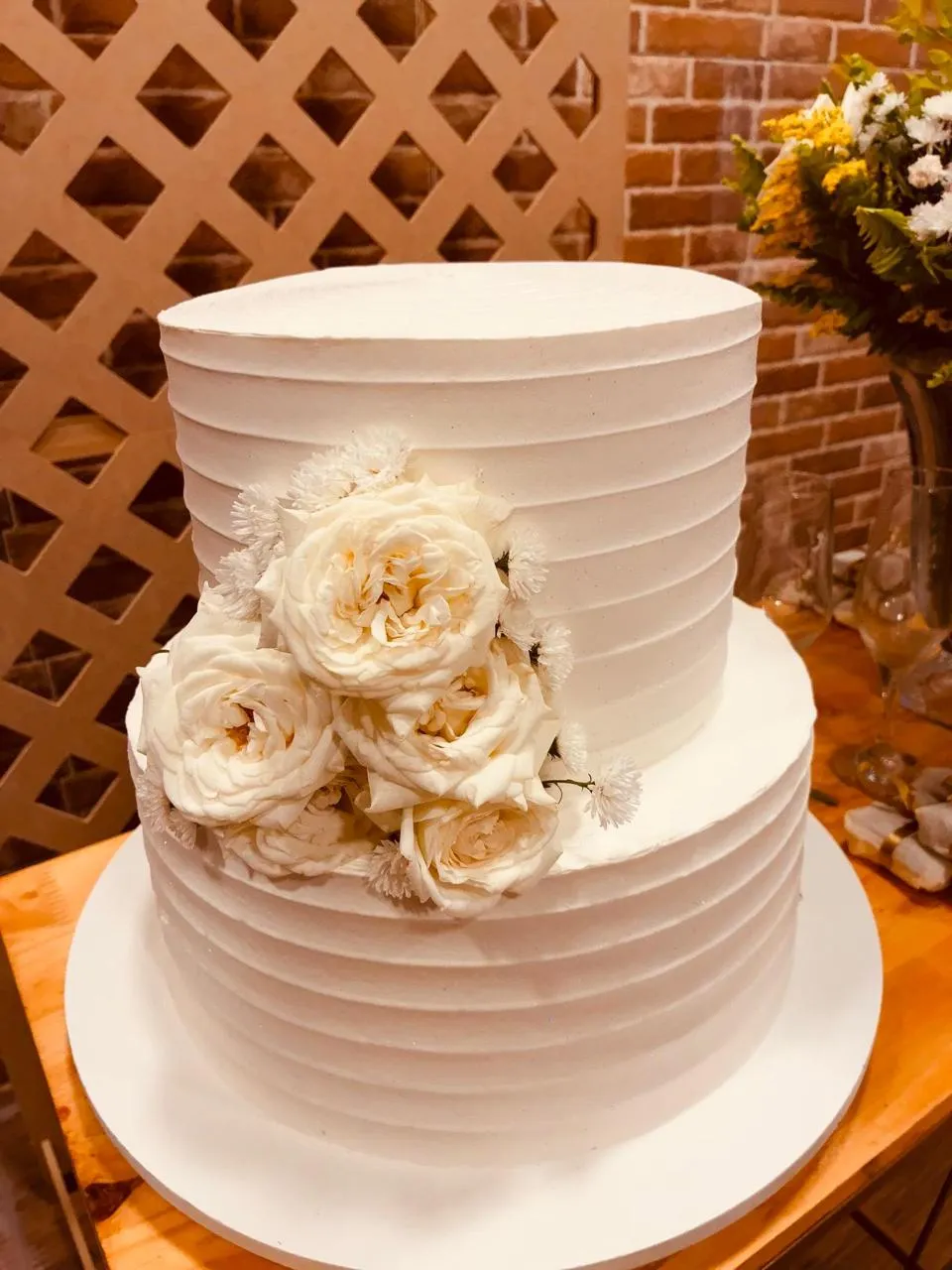 Detalhe do bolo de casamento
